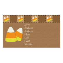 Halloween Patchwork Candy Corn Profile Card Business Card Templates