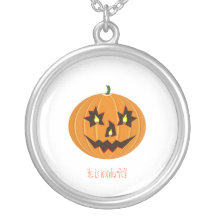 halloween pumpkin custom necklace