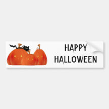 Halloween Pumpkins/Black Cat Bumper Sticker