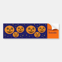 halloween pumpkins in space bumper stickers