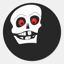 Halloween Skull Round Sticker
