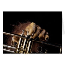 Halloween Trumpet Monster Hand Greeting Card
