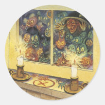 Halloween Witch at the Window Stickers