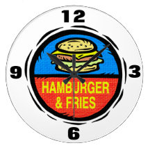 Hamburger And Fries  Wall Clock