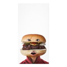 Hamburger Head Man over white Personalised Photo Card