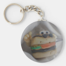Hamburger man keychain