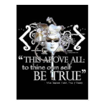 Hamlet "... own self be true ..." Quote Post Cards