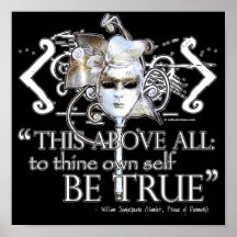 Hamlet "... own self be true ..." Quote Posters