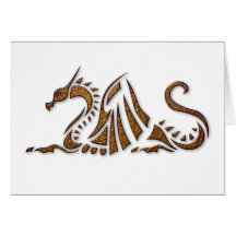 Hammered Rust Dragon Greeting Card
