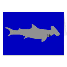 Hammerhead shark blank note card