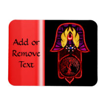 Hand of Hamsa feat: Tree of Life 3 Rectangle Magnets