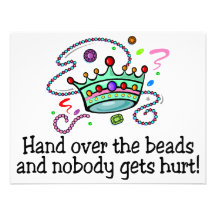 Hand Over The Beads And Nobody Gets Hurt Beads Custom Invitation