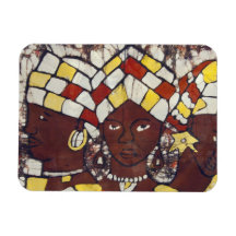 Hand painted textiles depicting every day rectangle magnets