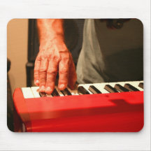 hand playing red keyboard male musician mousepads