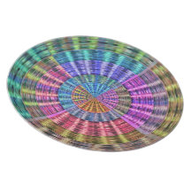 Handcrafted Native Folkart Basket Weave Pattern Dinner Plate