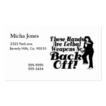Hands Are Lethal Weapons Female Martial Artist Business Card Templates