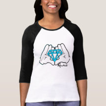 Hands Holding Diamond Womens Raglan Tee Shirt