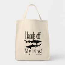 Hands Off My Fins - Shark Tote Bag
