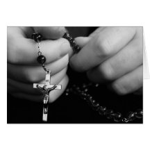 Hands with Rosary Card