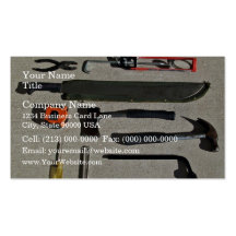 Handtools in display business card template