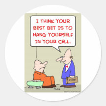 hang yourself cell attorney sticker