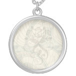 hanging flowers art nouveau pattern art necklace