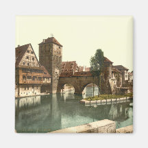 Hangman Bridge, Nuremberg, Bavaria, Germany Fridge Magnets