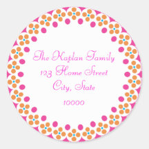 Hanna Bethany Envelope Seal bat mitzvah invitation Round Stickers