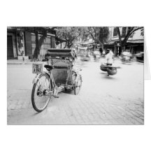 Hanoi Vietnam, Cyclo in Old Hanoi Cards
