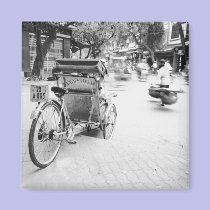 Hanoi Vietnam, Cyclo in Old Hanoi magnets