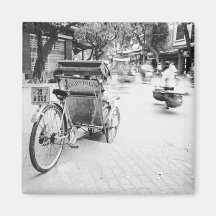 Hanoi Vietnam, Cyclo in Old Hanoi Refrigerator Magnets