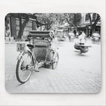 Hanoi Vietnam, Cyclo in Old Hanoi Mousepad