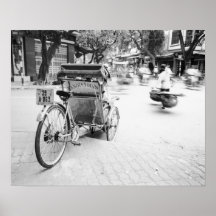 Hanoi Vietnam, Cyclo in Old Hanoi Poster