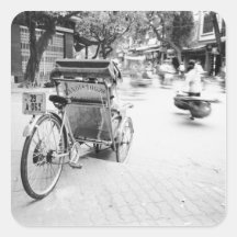 Hanoi Vietnam, Cyclo in Old Hanoi Stickers