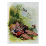 Hansel and Gretel Sleeping in the Woods Post Card