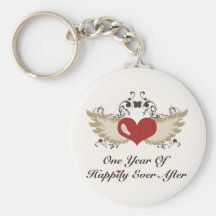 Happily Ever After First Anniversary Key Chain