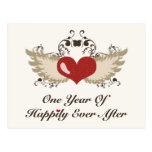 Happily Ever After First Year Anniversary Postcard