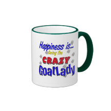 Happiness Crazy Goatlady Mugs