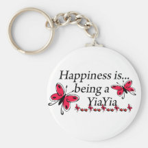 Happiness Is Being A YiaYia BUTTERFLY Key Chain