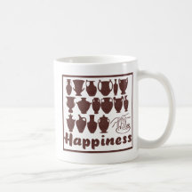 Happiness: Pottery Coffee Mugs