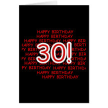 Happy 30th Birthday Cards