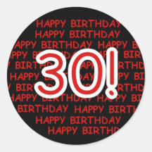 Happy 30th Birthday Sticker