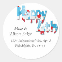 Happy 4th Address Labels - Stickers