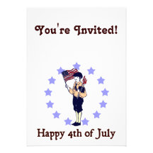 Happy 4th of July Vintage Art Invitation Template