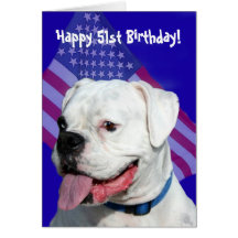 Happy 51st Birthday Boxer greeting card