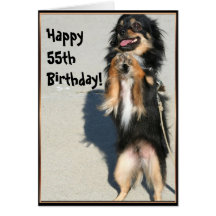 Happy 55th birthday Chihuahua greeting card