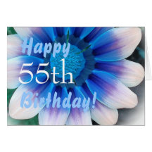 HAPPY 55th  BIRTHDAY  with Magic Blue Flower Cards