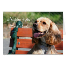 Happy 59th Birthday Cocker Spaniel Greeting Card