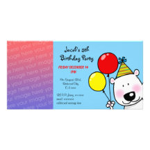 Happy 5th birthday party invitations custom photo card
