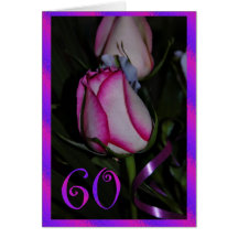 Happy 60th Birthday sixties sixty 60 60th rose Card